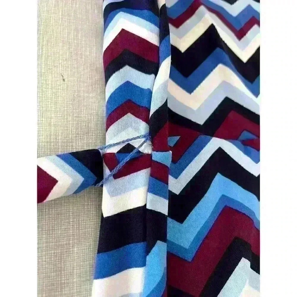 Leota Sz S Petite Perfect Wrap Dress Knit Navy Print 3/4 Slv Work Comfy Casual - Picture 10 of 16